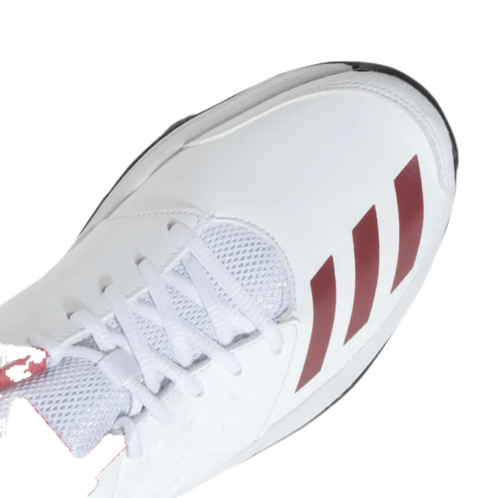 Adidas Men's Crinu 23 Cricket Shoe (Cloud White/Better Scarlet)