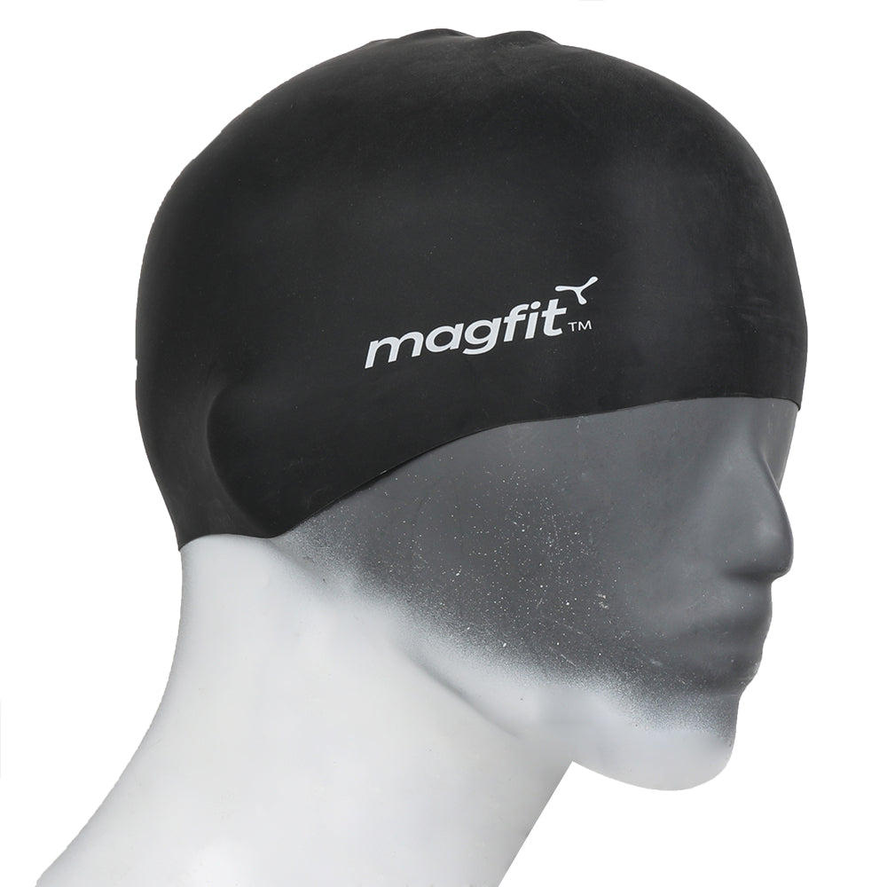 Best MagFit Long Hair Swimming Unisex Cap (Black)