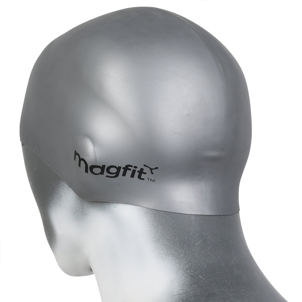 2024 most Recommended  MagFit Long Hair Swimming Cap (Silver)