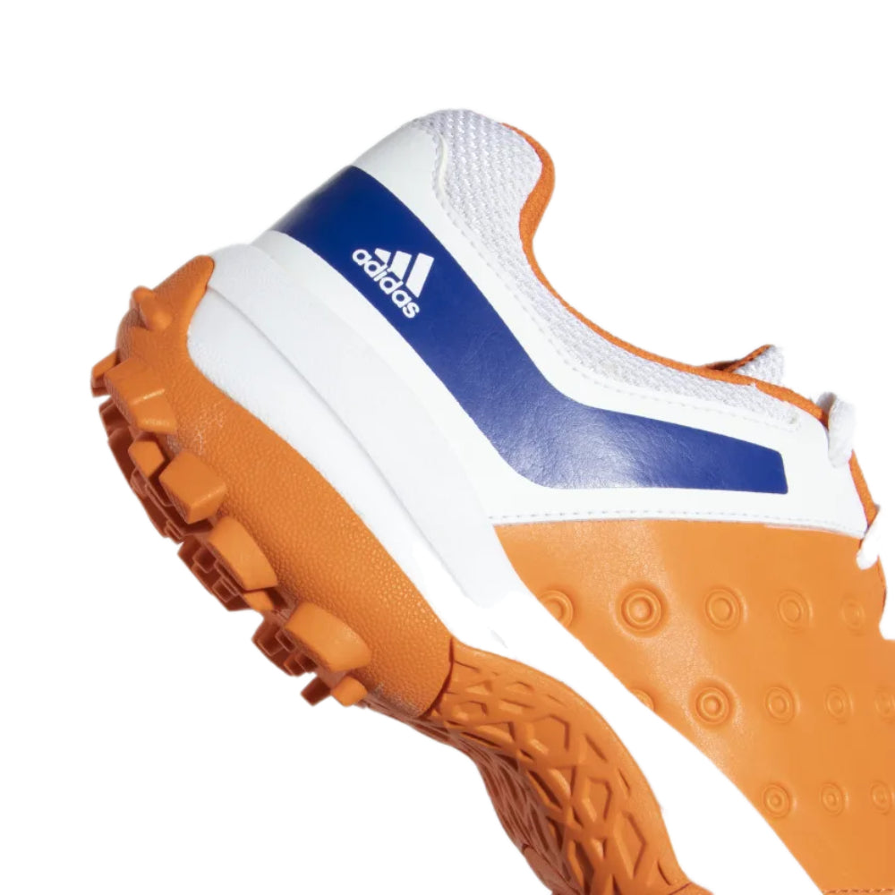Adidas Men's Crinu 23 Cricket Shoe (Cloud White/Lucid Blue/Semi Impact Orange)