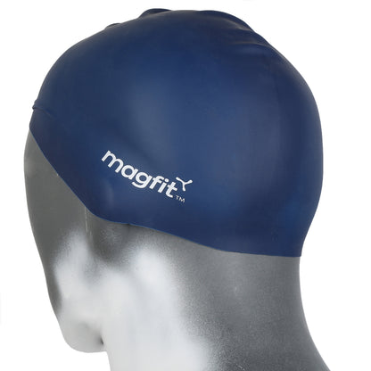 2024 best Recommended  MagFit Long Hair Swimming Cap (Blue)